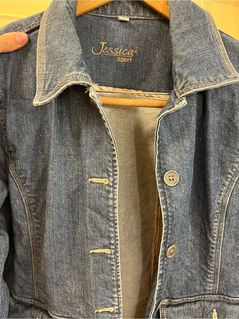VTG Jessica Sport Denim Blazer Jacket [8] Medium Wash Fitted Y2K